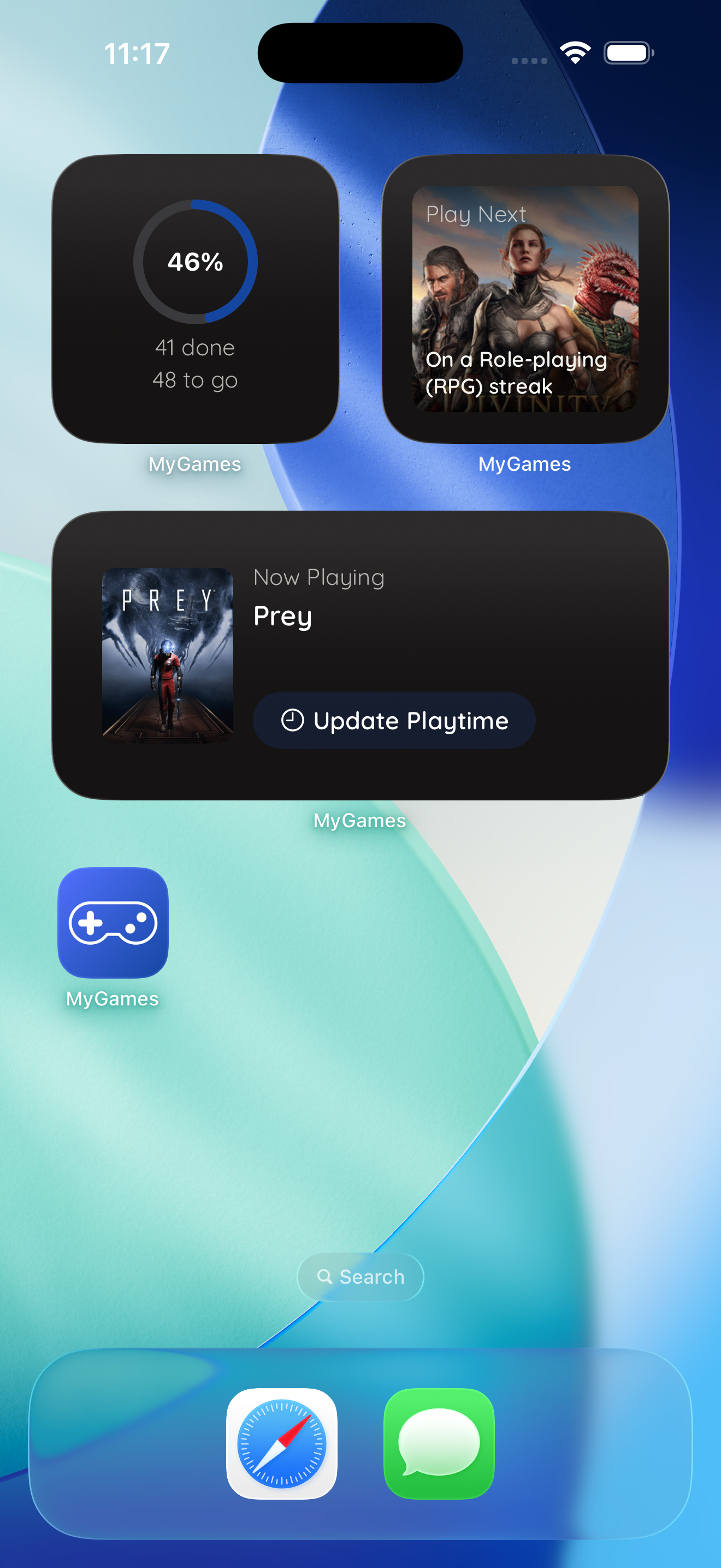 MyGames Database - Home screen widgets
